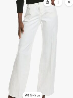 CAbi Ashbury White Wide Leg Jeans
